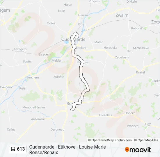 613 Bus Line Map