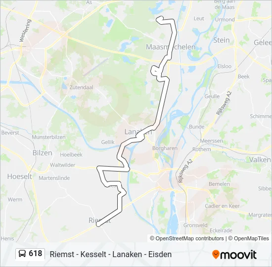 618 Bus Line Map