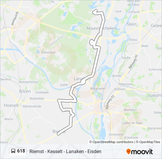 Plan de la ligne 618 de bus