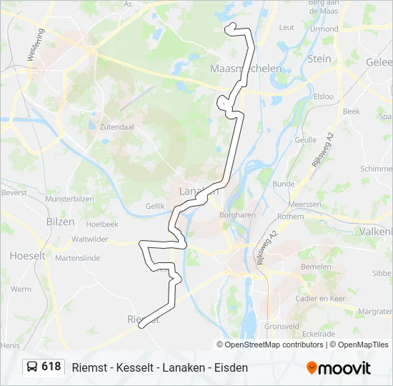 618 Bus Line Map