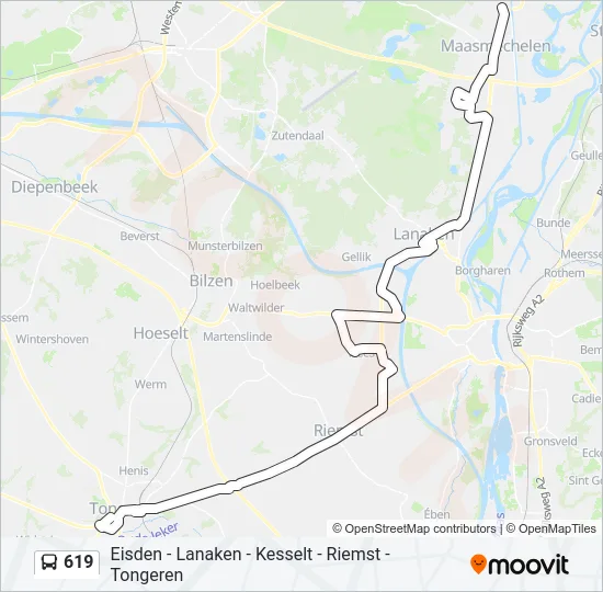 619 Bus Line Map
