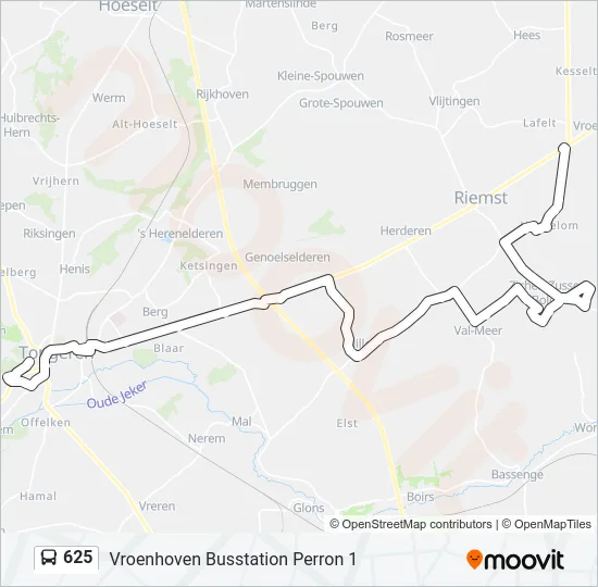625 Bus Line Map