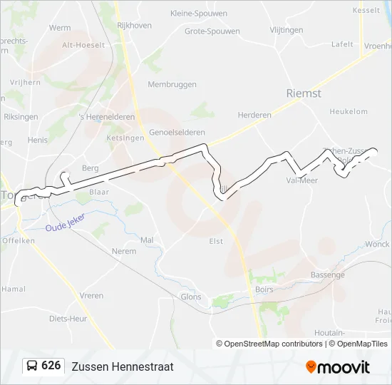 626 Bus Line Map