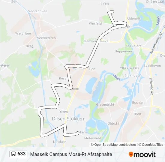 633 Bus Line Map