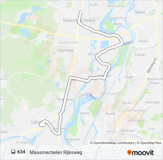 634 Bus Line Map