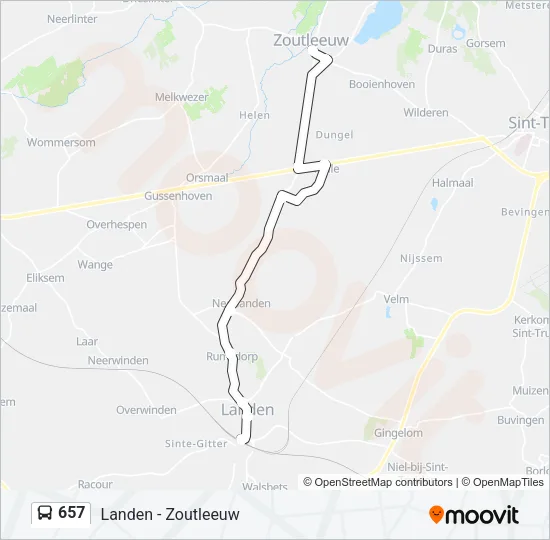 657 Bus Line Map