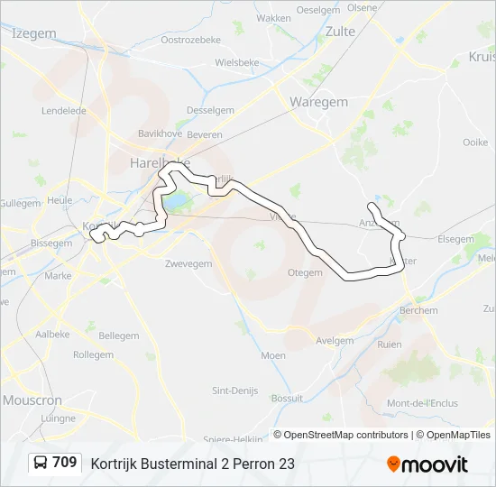 709 Bus Line Map