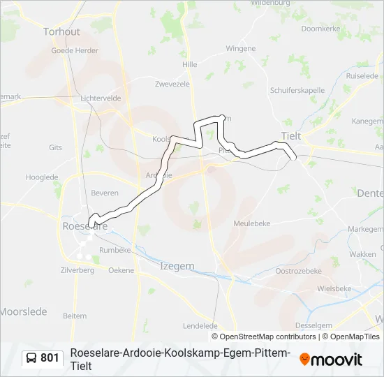 801 Bus Line Map
