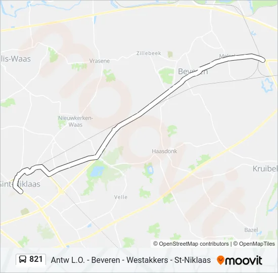 821 Bus Line Map