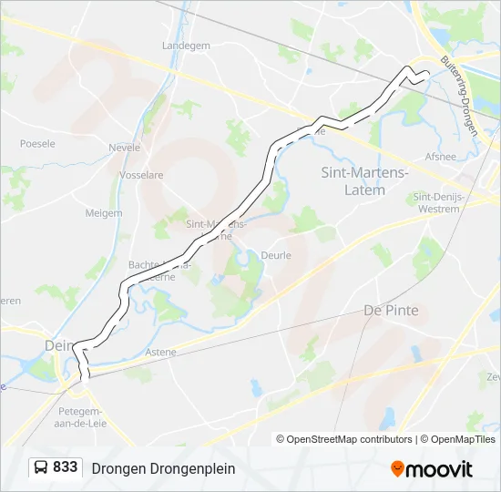 833 Bus Line Map