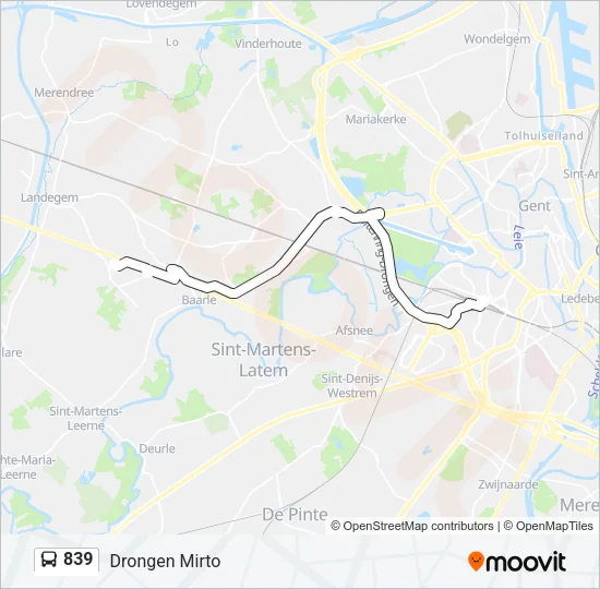839 Bus Line Map