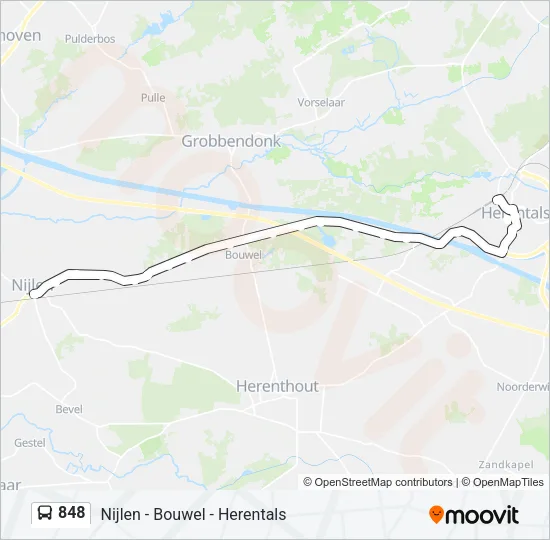 848 Bus Line Map