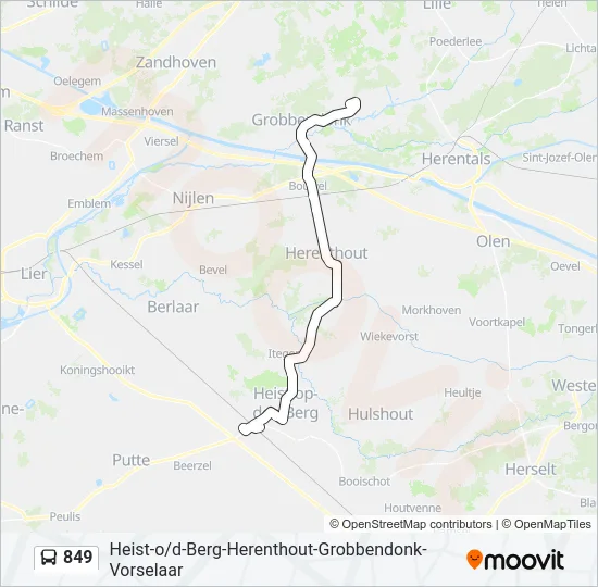 849 Bus Line Map