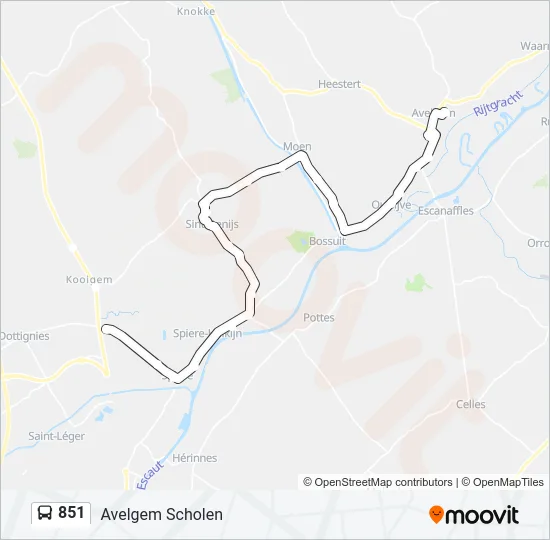 851 Bus Line Map