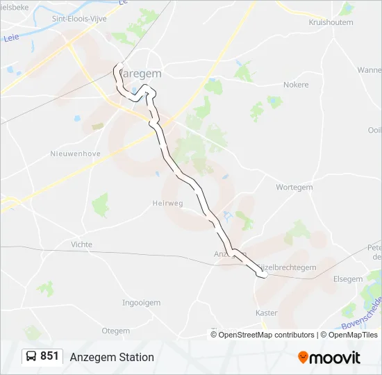851 Bus Line Map