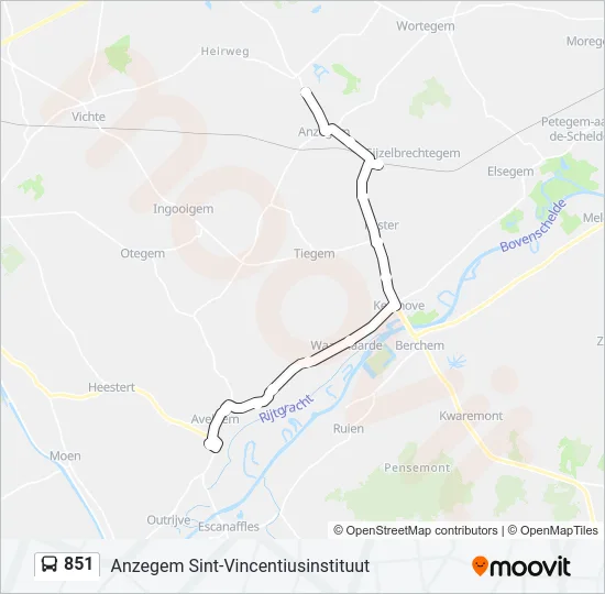 851 Bus Line Map