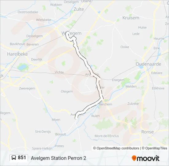 851 Bus Line Map