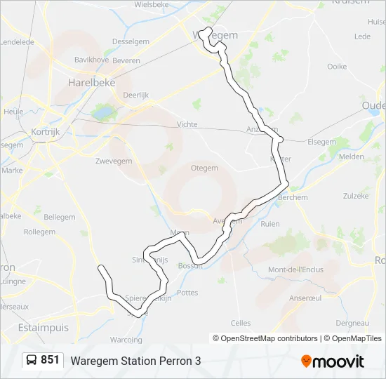 851 Bus Line Map