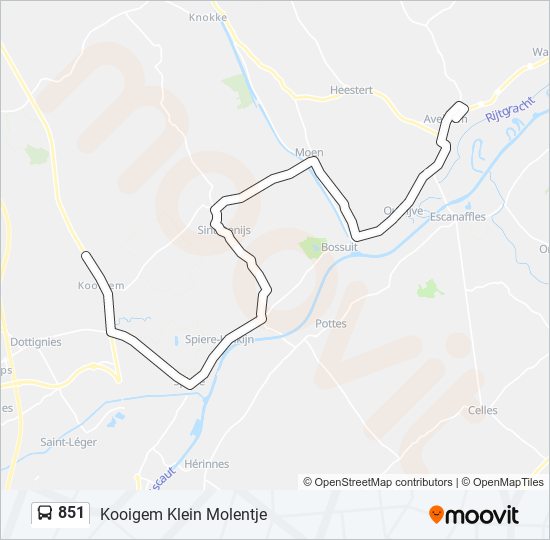 Plan de la ligne 851 de bus