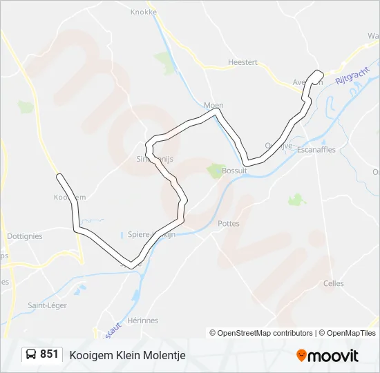 851 Bus Line Map