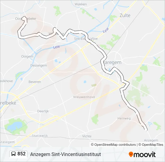 852 Bus Line Map