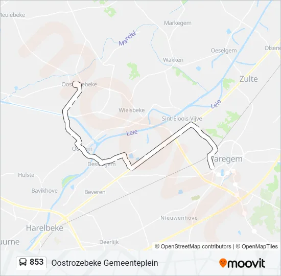 853 Bus Line Map