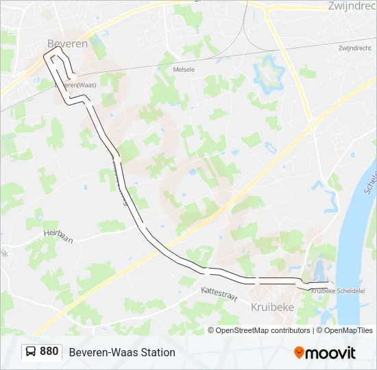 880 Bus Line Map