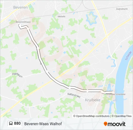 880 Bus Line Map