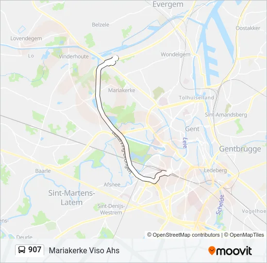 907 Bus Line Map