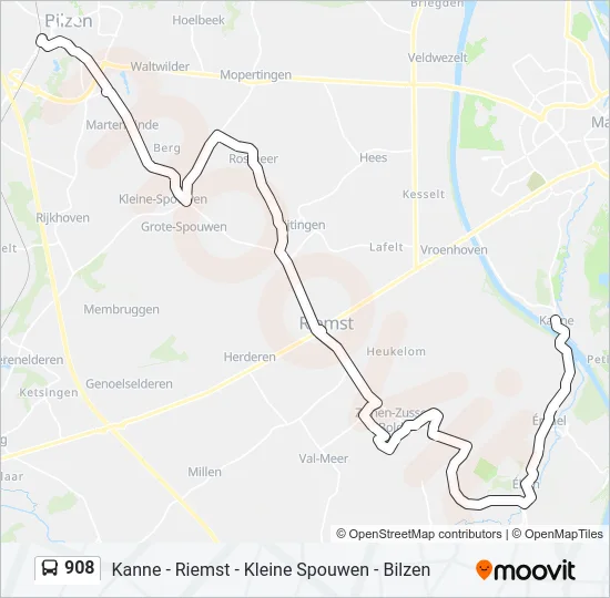 908 Bus Line Map
