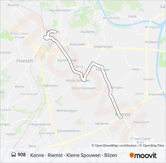 908 Bus Line Map