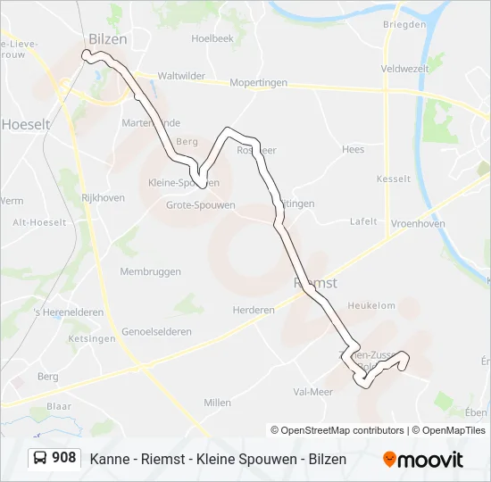 908 Bus Line Map