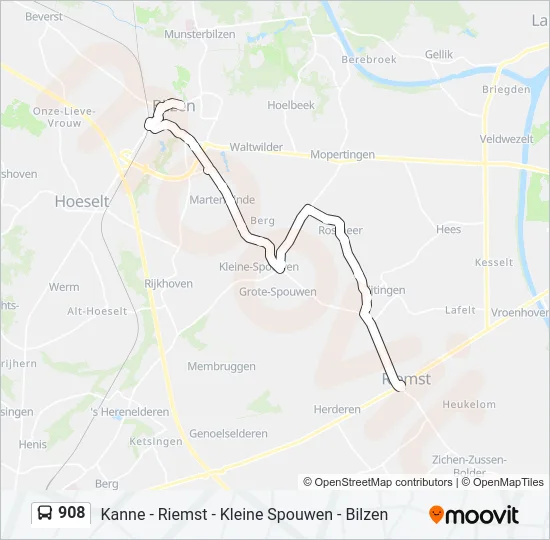 908 Bus Line Map