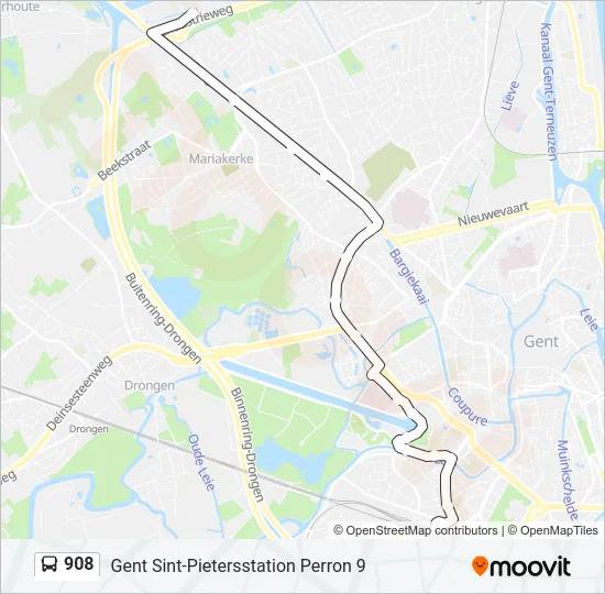908 Bus Line Map