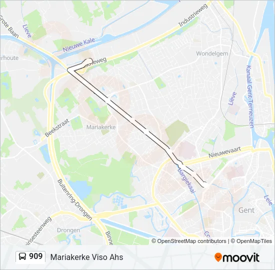 909 Bus Line Map