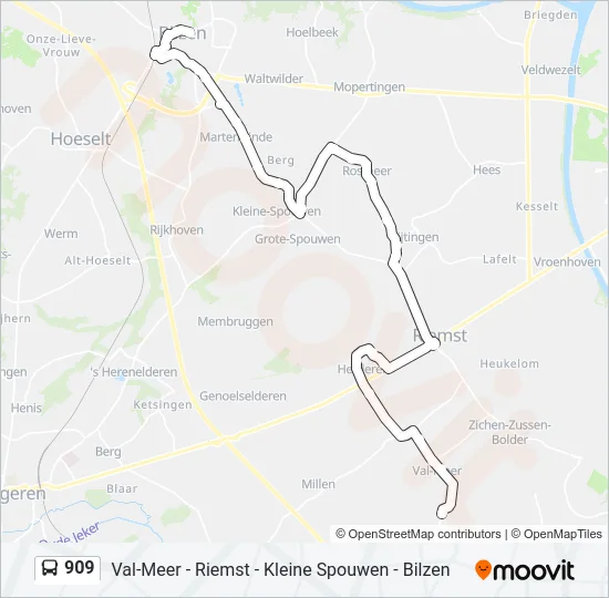 909 Bus Line Map