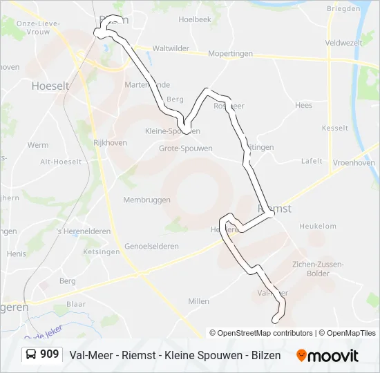 909 Bus Line Map