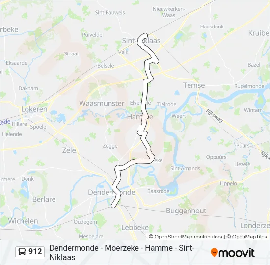 912 Bus Line Map