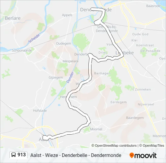 913 Bus Line Map