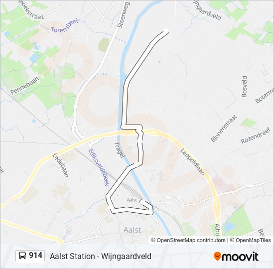 Plan de la ligne 914 de bus