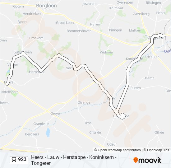 923 bus Line Map
