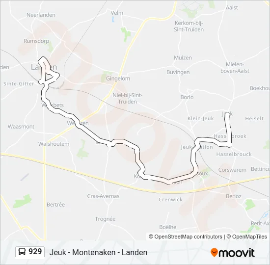 929 Bus Line Map