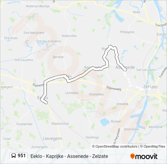 951 Bus Line Map