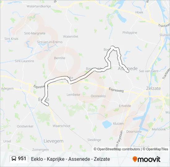 951 Bus Line Map