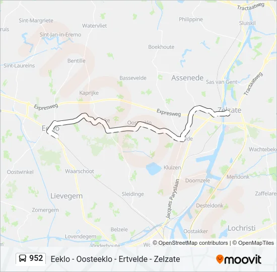 952 Bus Line Map
