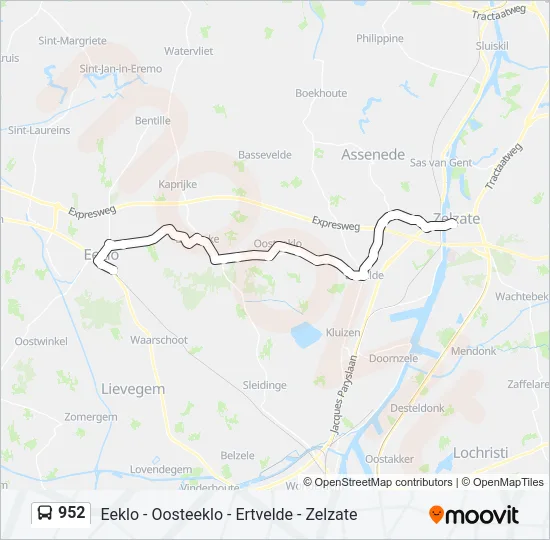 952 Bus Line Map