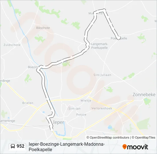 952 Bus Line Map