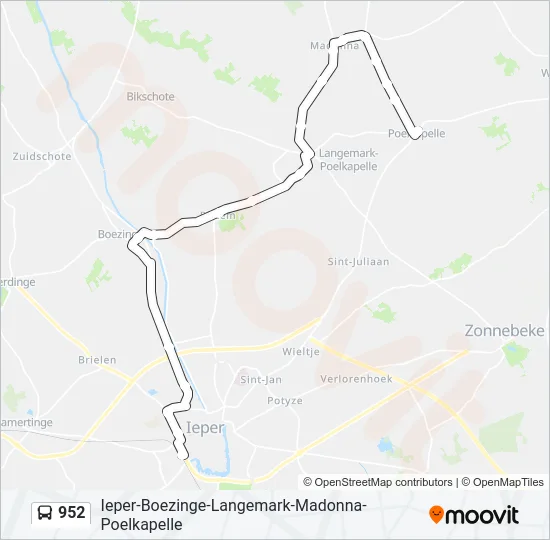 952 Bus Line Map