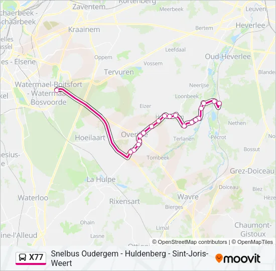 X77 Bus Line Map