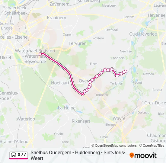 X77 Bus Line Map